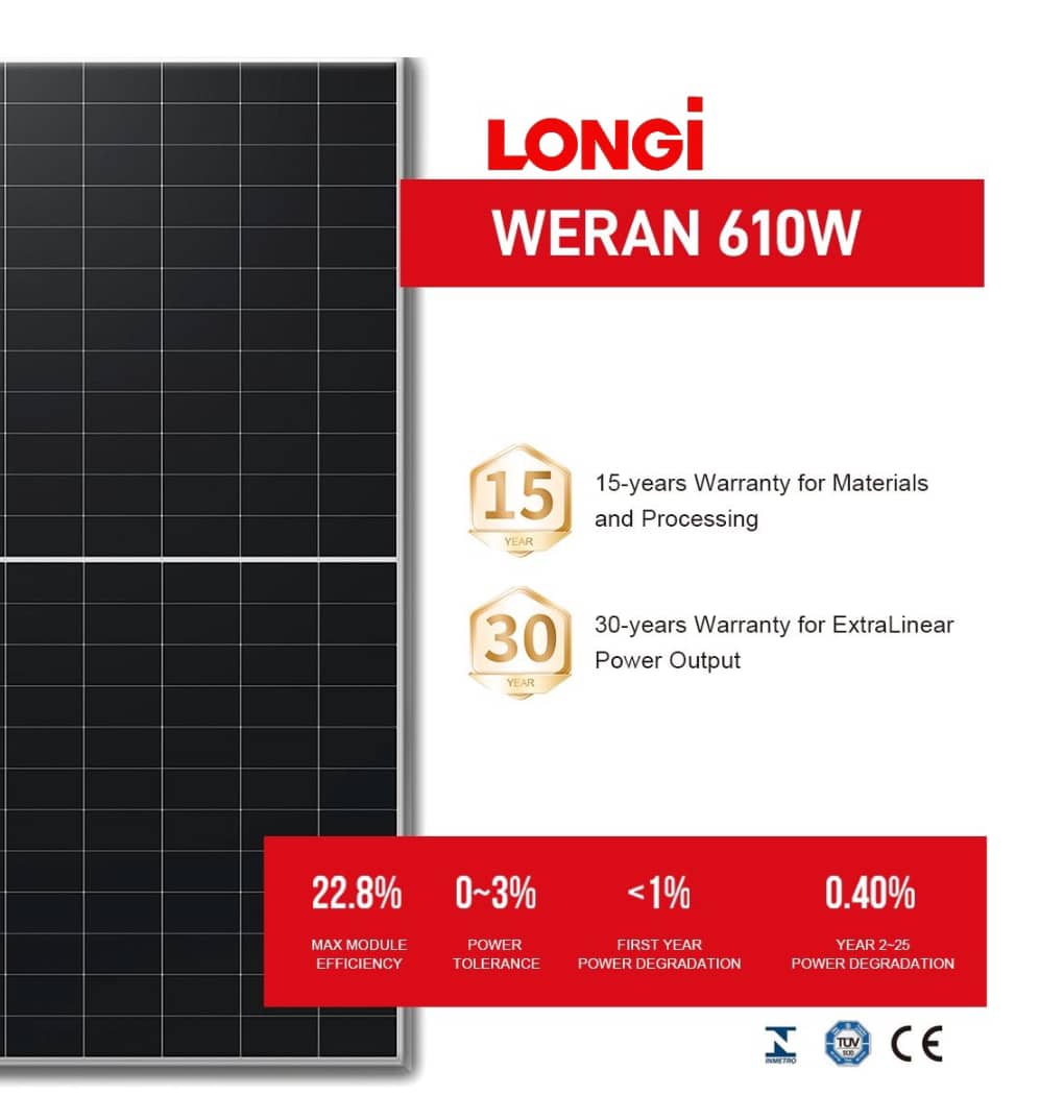 LONGi 610W Solar Panel